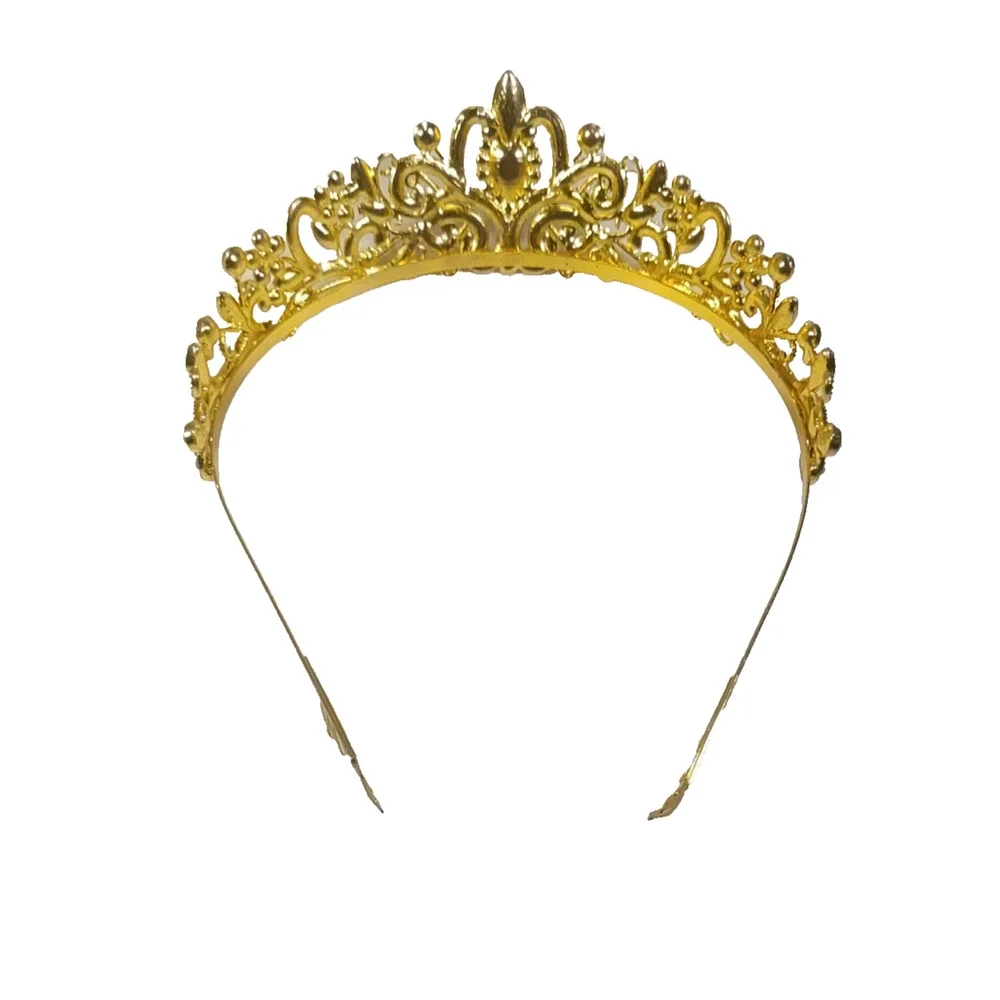 Rhinestone Bridal Tiara Alloy Crystal Crown Wedding Party in Blue & Gold